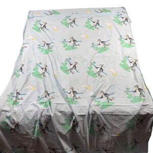 Vintage Ocean Pacific OP Surfing Penguin Twin Sheet Set Retro 80s 90s Bedding